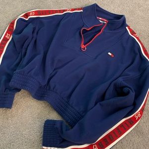 Tommy Hilfiger cropped half zip sweatshirt